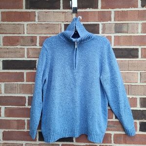 croft & barrow Blue Half-Zip Turtleneck Sweater